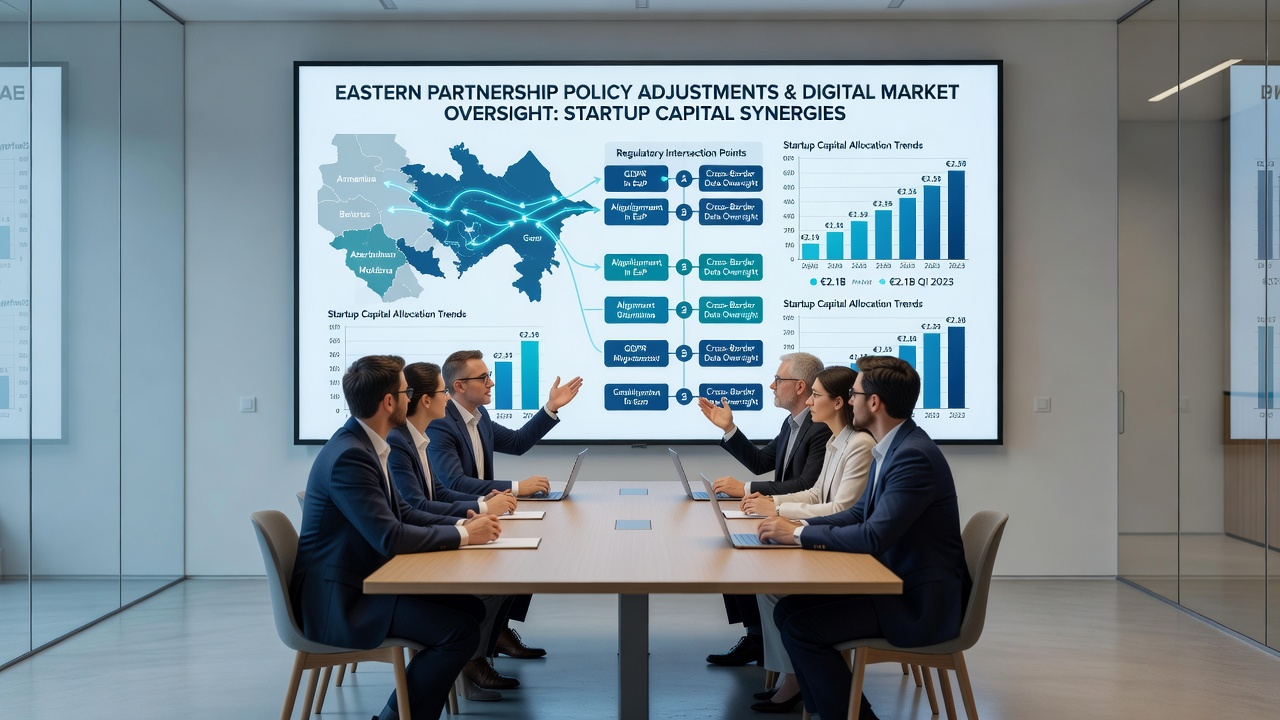 Startup founders in Tallinn discussing funding opportunities connected to Eastern Partnership digital initiatives